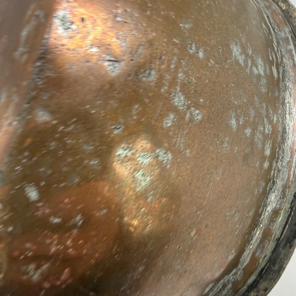 Antique Hammered Copper Saucepan Brass Handle Primitive Rustic Kitchen Decor 8in